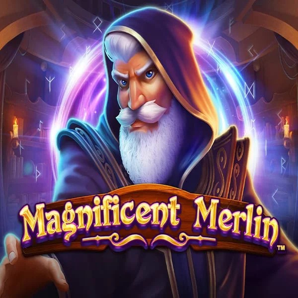 Magnificent Merlin slot logo by Greentube at Wild Robin Casino